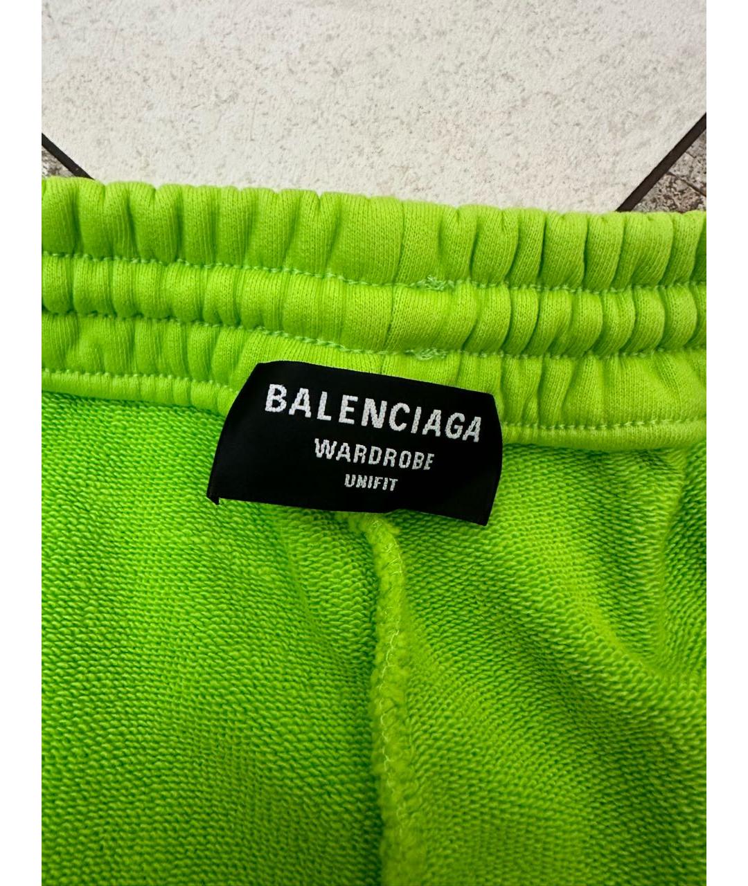 BALENCIAGA Салатовые хлопковые шорты, фото 3