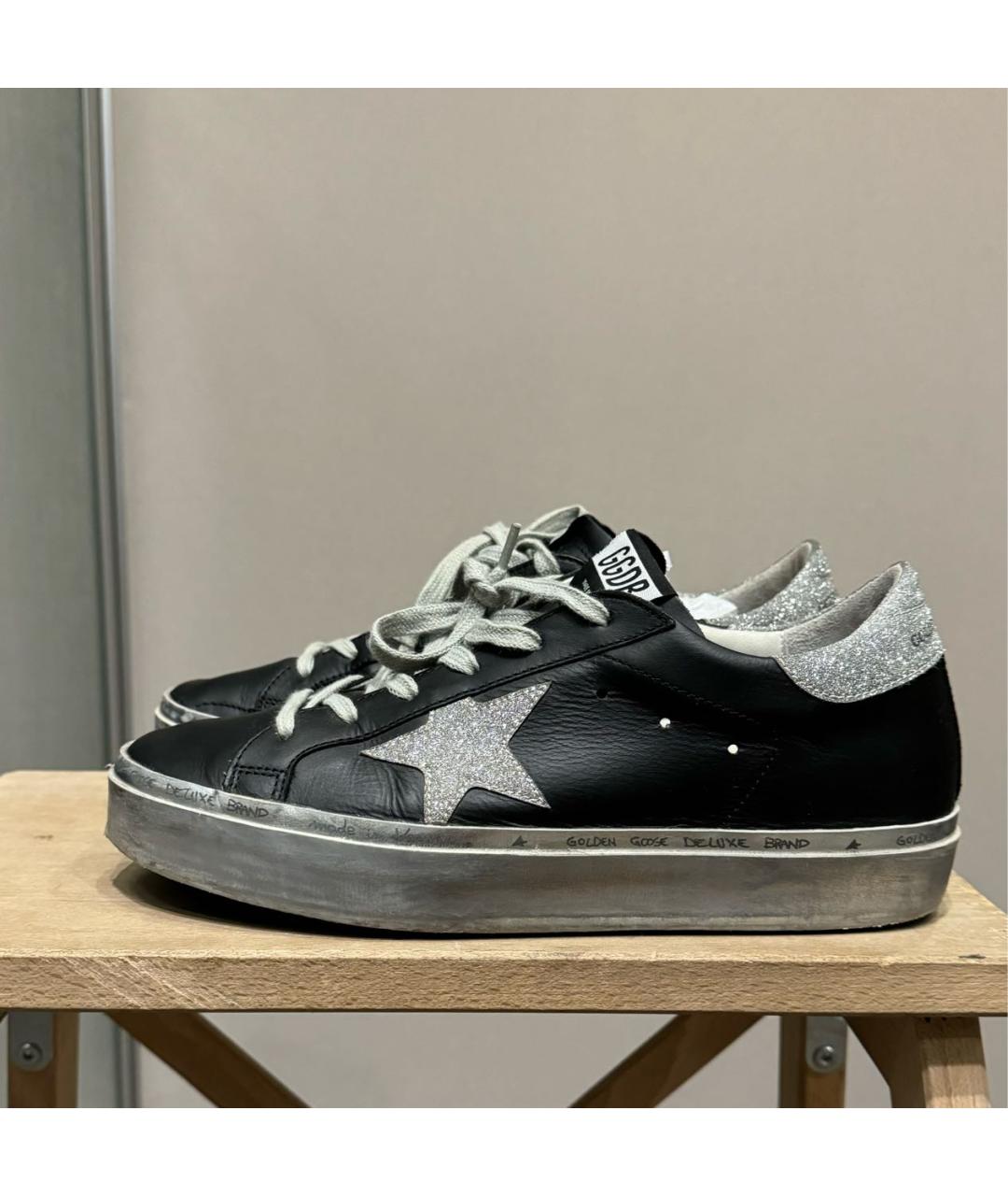 GOLDEN GOOSE DELUXE BRAND Черные кожаные кеды, фото 7