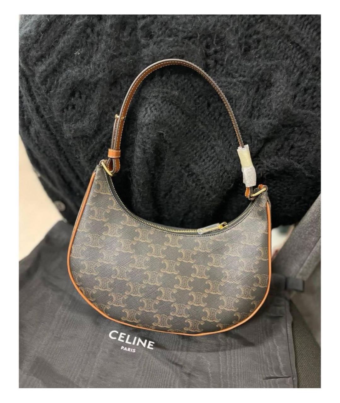 CELINE Коричневая сумка на плечо, фото 3