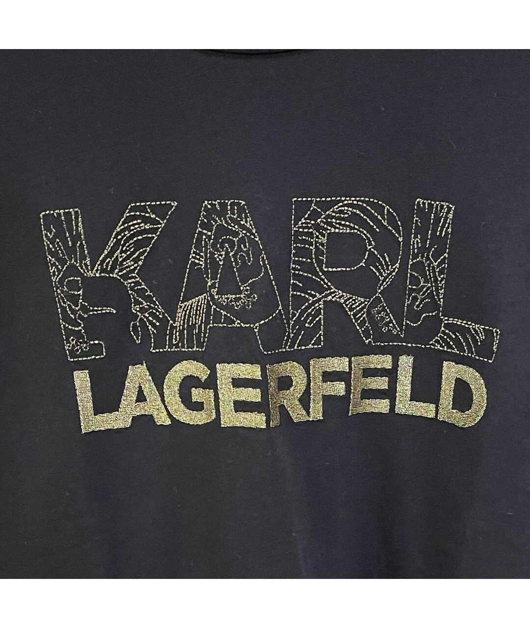 KARL LAGERFELD Черный хлопковый детская футболка / топ, фото 4