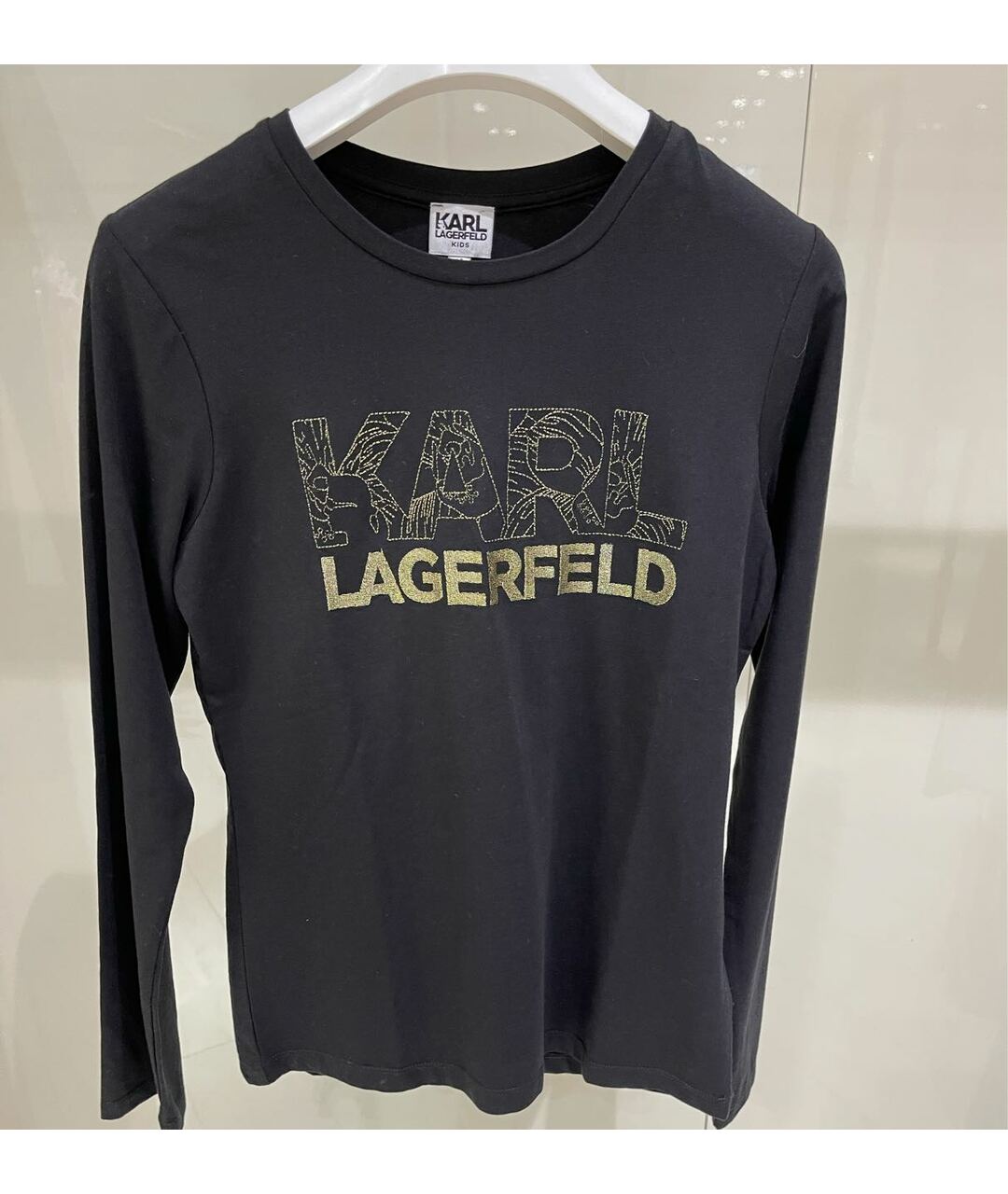 KARL LAGERFELD Черный хлопковый детская футболка / топ, фото 5