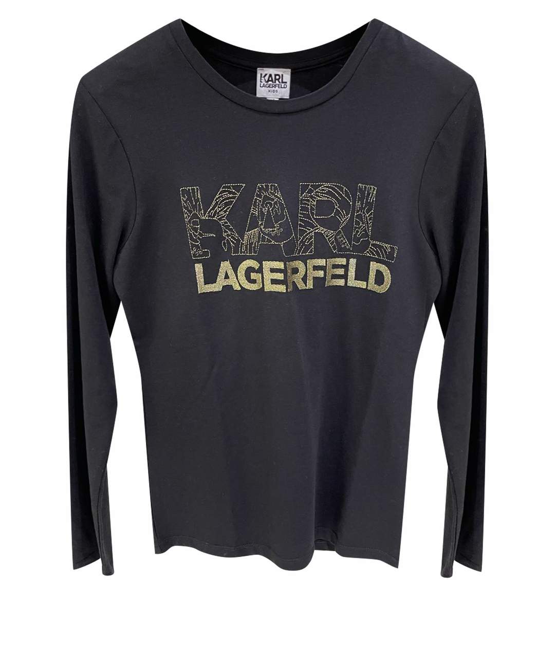 KARL LAGERFELD Черный хлопковый детская футболка / топ, фото 1