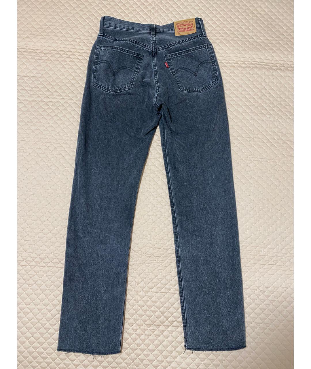 LEVI'S Серые хлопковые прямые джинсы, фото 2