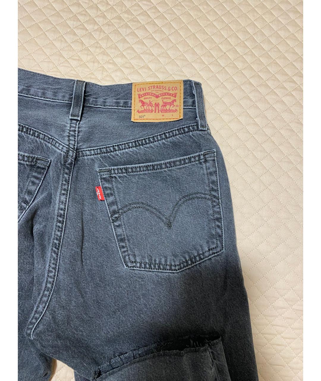 LEVI'S Серые хлопковые прямые джинсы, фото 4