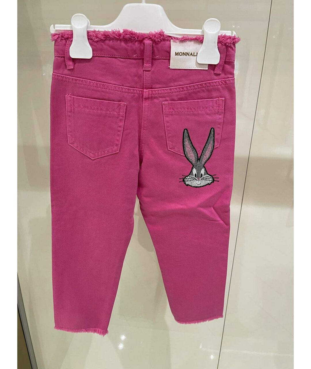 MONNALISA Розовые хлопковые детские джинсы, фото 2