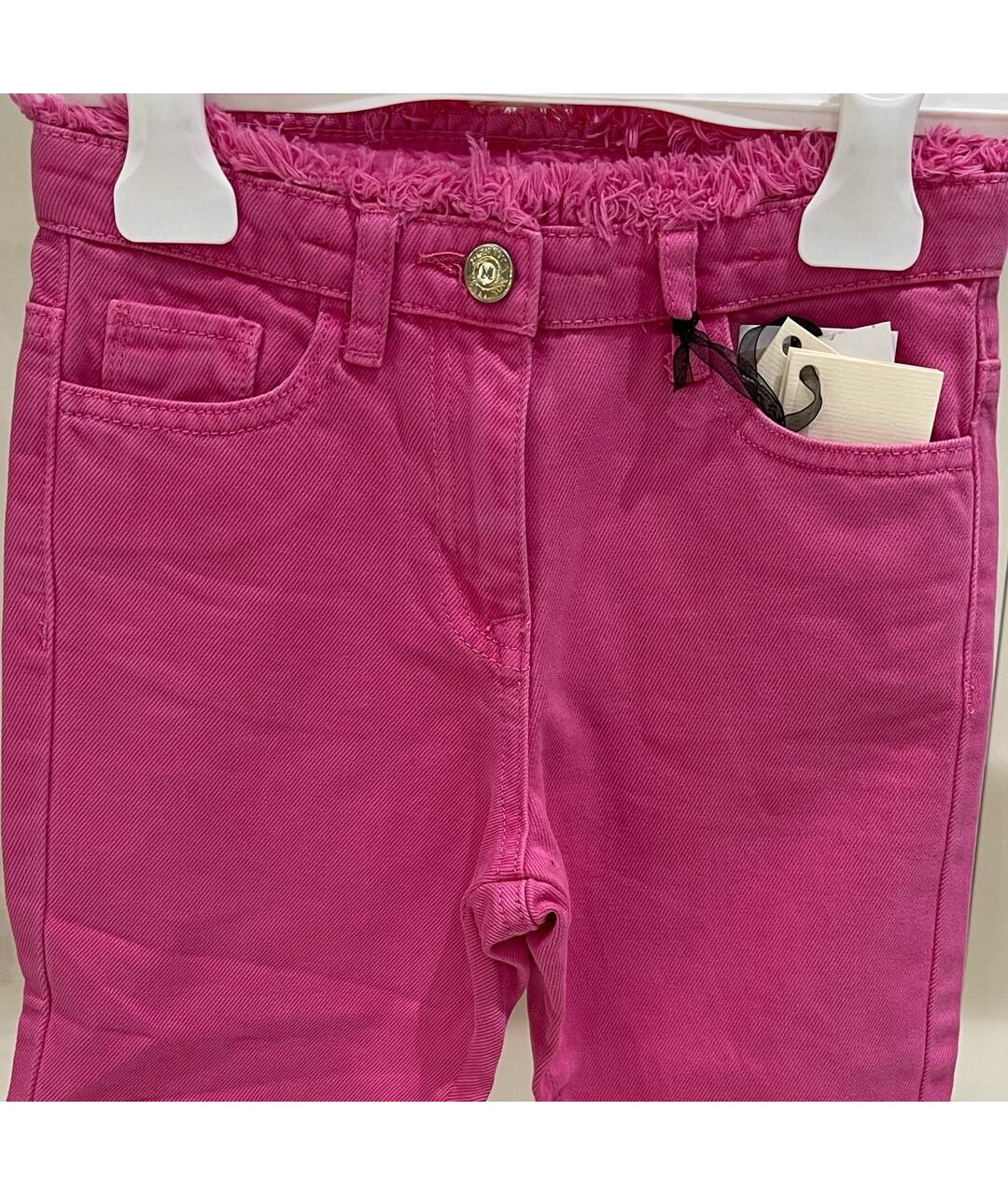 MONNALISA Розовые хлопковые детские джинсы, фото 3
