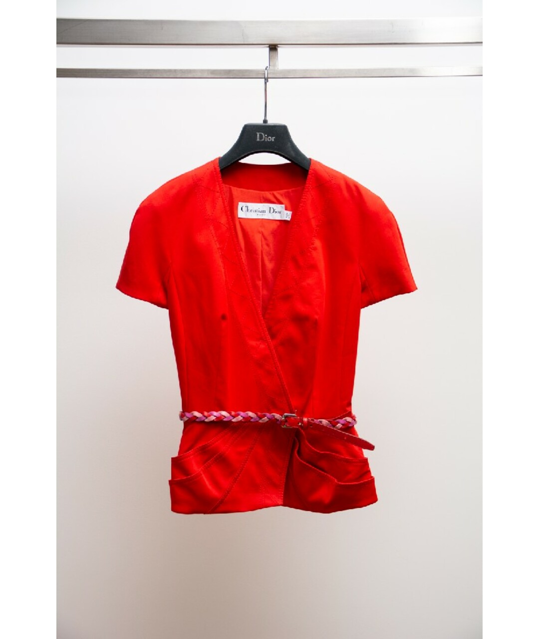 CHRISTIAN DIOR Красный хлопковый жакет/пиджак, фото 5