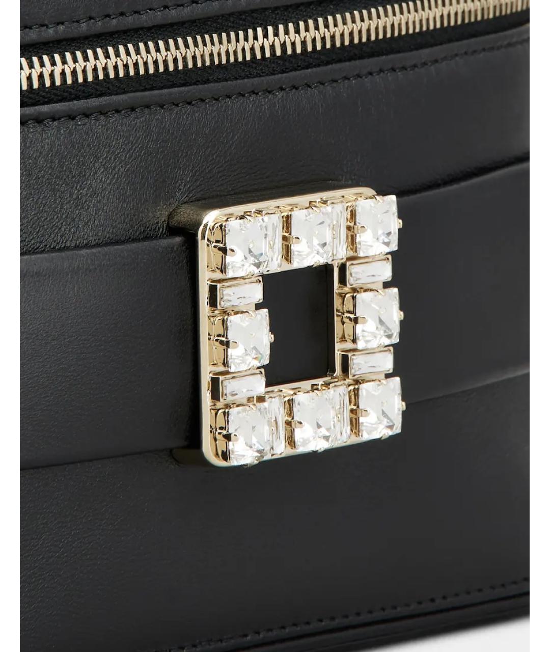 ROGER VIVIER Черная кожаная сумка с короткими ручками, фото 3