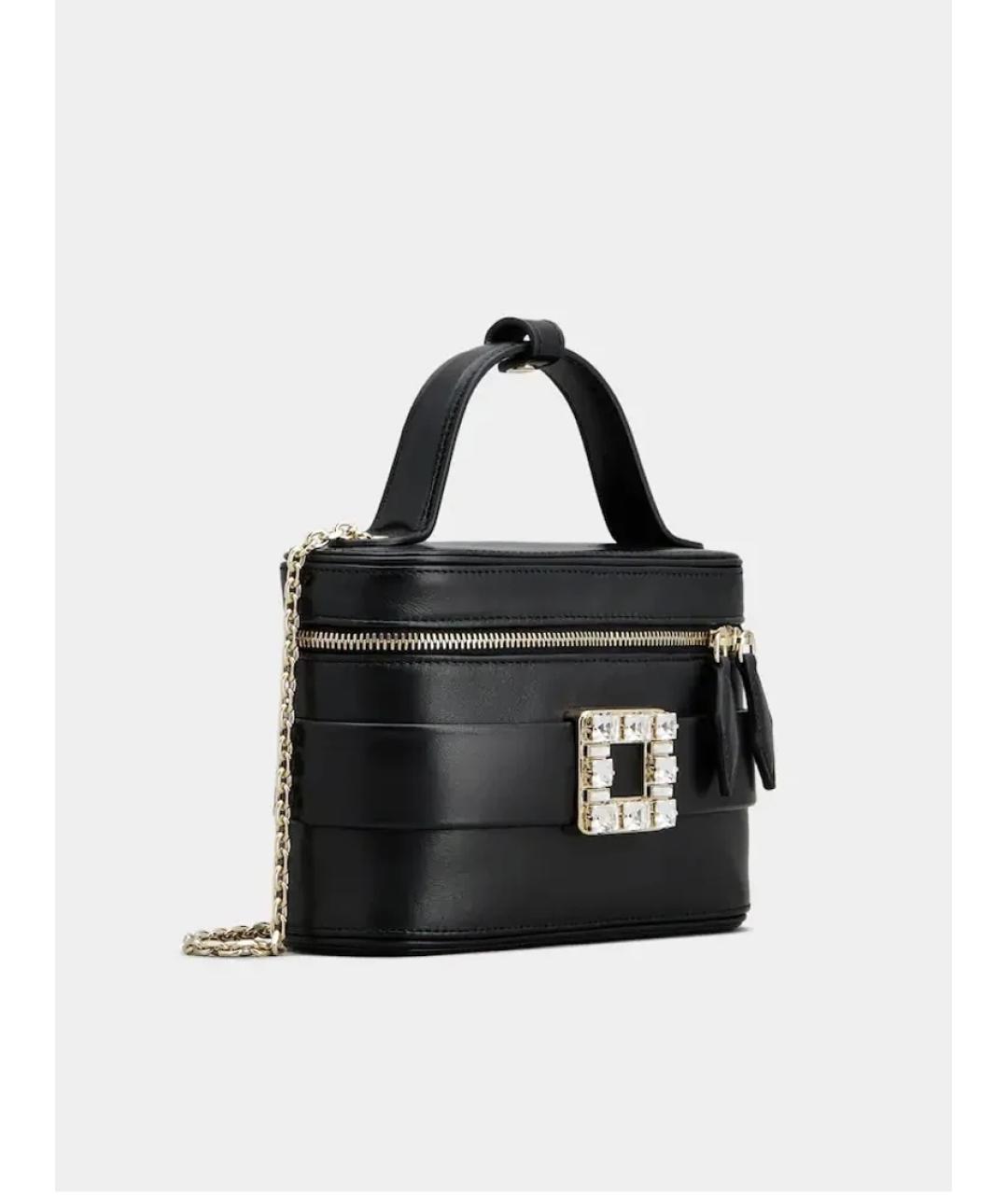 ROGER VIVIER Черная кожаная сумка с короткими ручками, фото 2