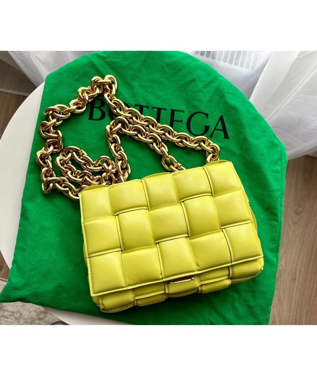 BOTTEGA VENETA Салатовая кожаная сумка через плечо, фото 6