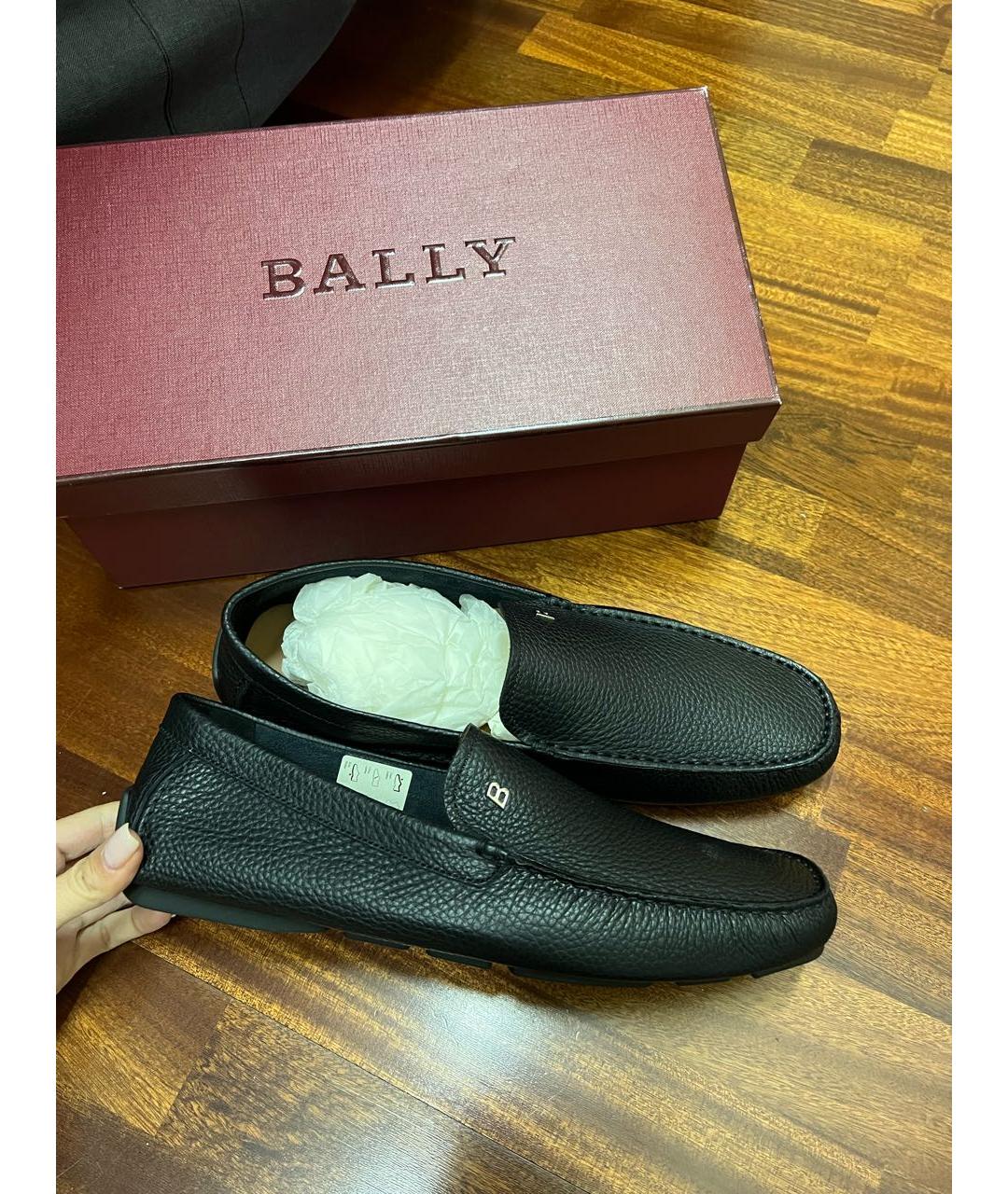 BALLY Черные кожаные мокасины, фото 7