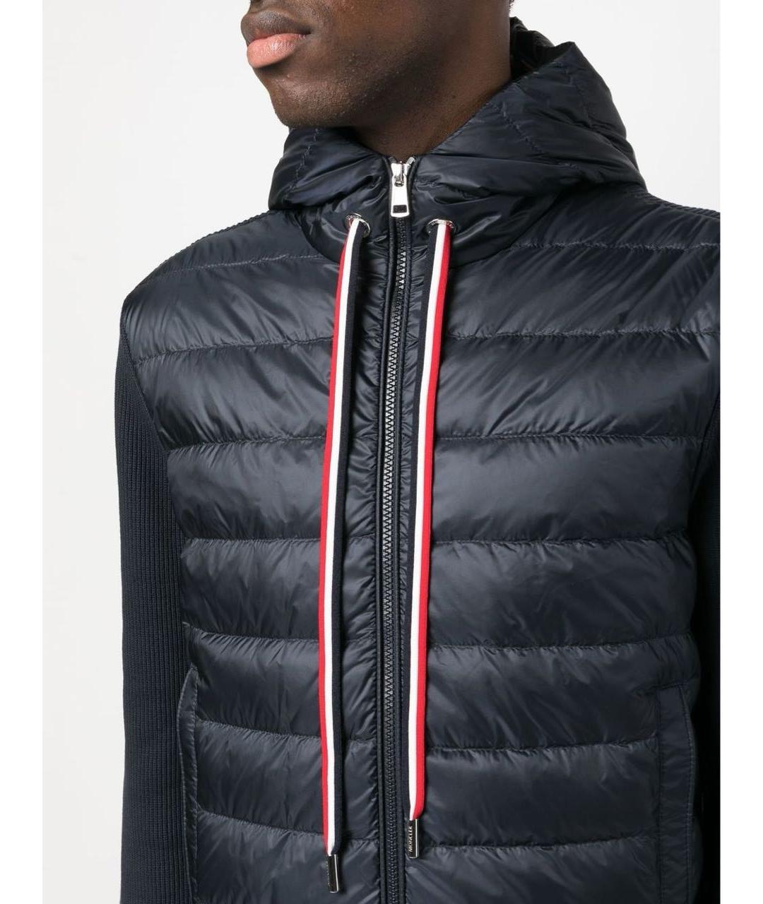 MONCLER Темно-синий полиэстеровый кардиган, фото 4