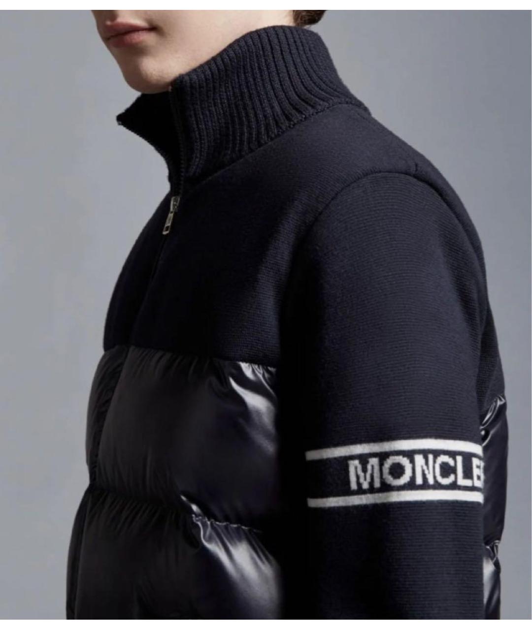 MONCLER Темно-синий полиэстеровый кардиган, фото 5