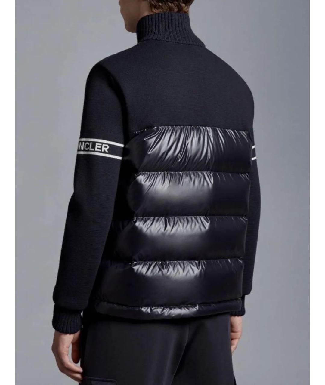 MONCLER Темно-синий полиэстеровый кардиган, фото 4