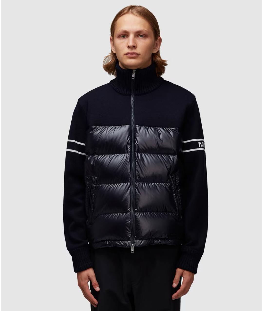 MONCLER Темно-синий полиэстеровый кардиган, фото 2