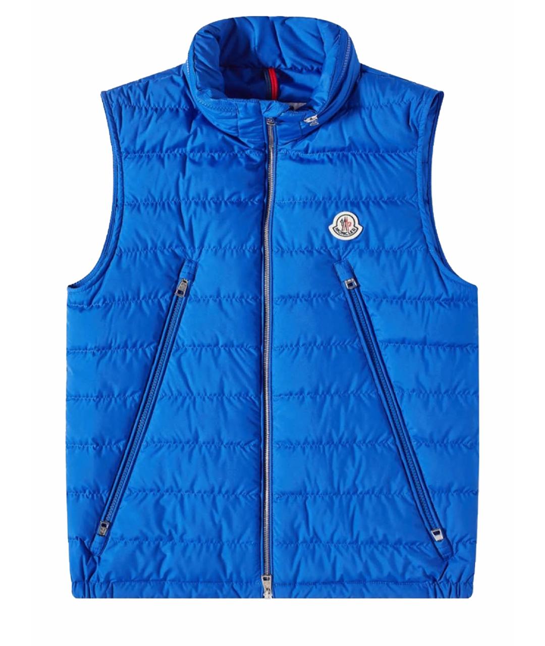 MONCLER Синий полиэстеровый жилет, фото 1