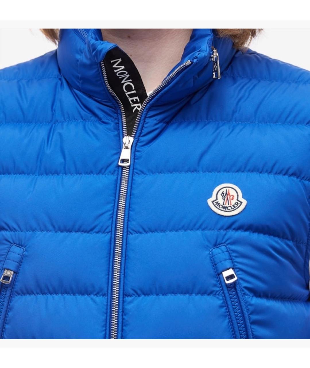 MONCLER Синий полиэстеровый жилет, фото 2