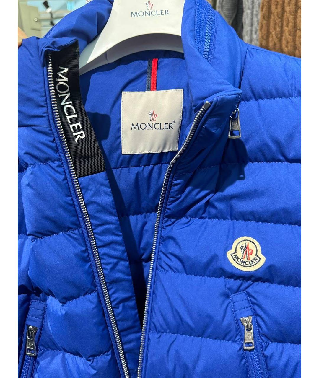MONCLER Синий полиэстеровый жилет, фото 7