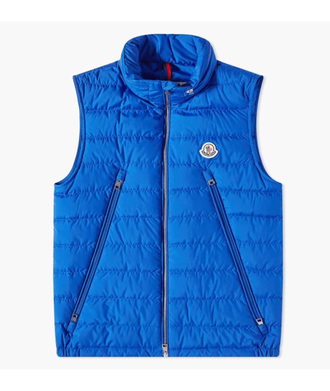 MONCLER Синий полиэстеровый жилет, фото 8