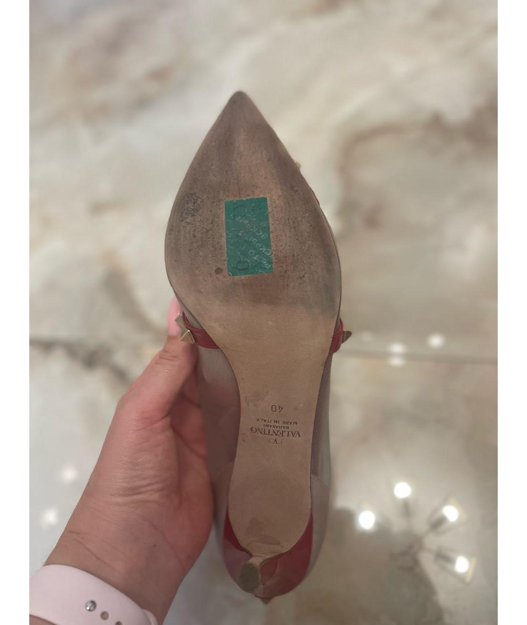 VALENTINO Красные кожаные туфли, фото 6