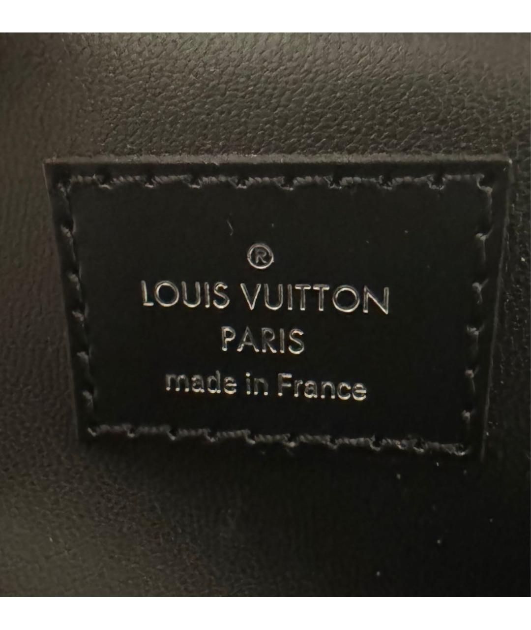 LOUIS VUITTON Темно-синяя кожаная косметичка, фото 4