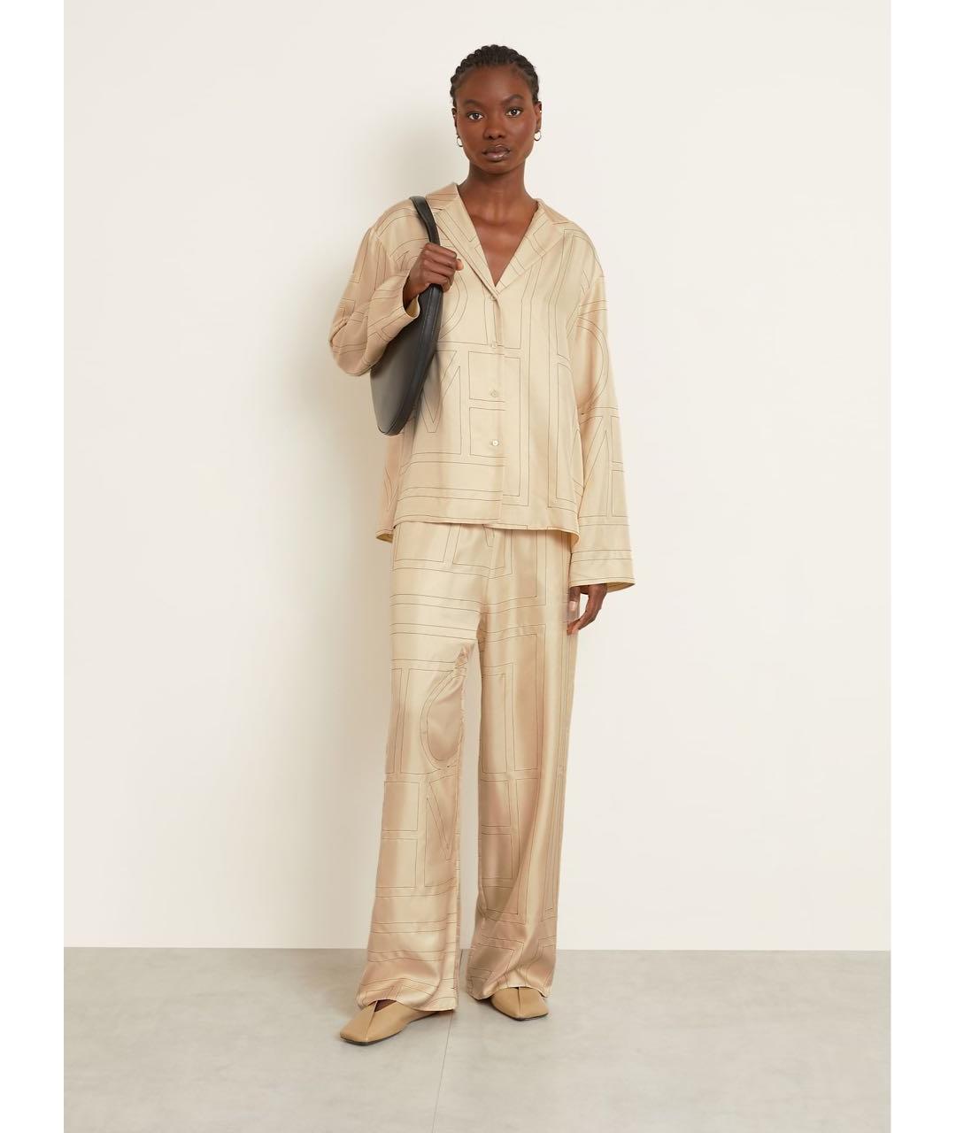 TOTEME Бежевый шелковый костюм с брюками, фото 6
