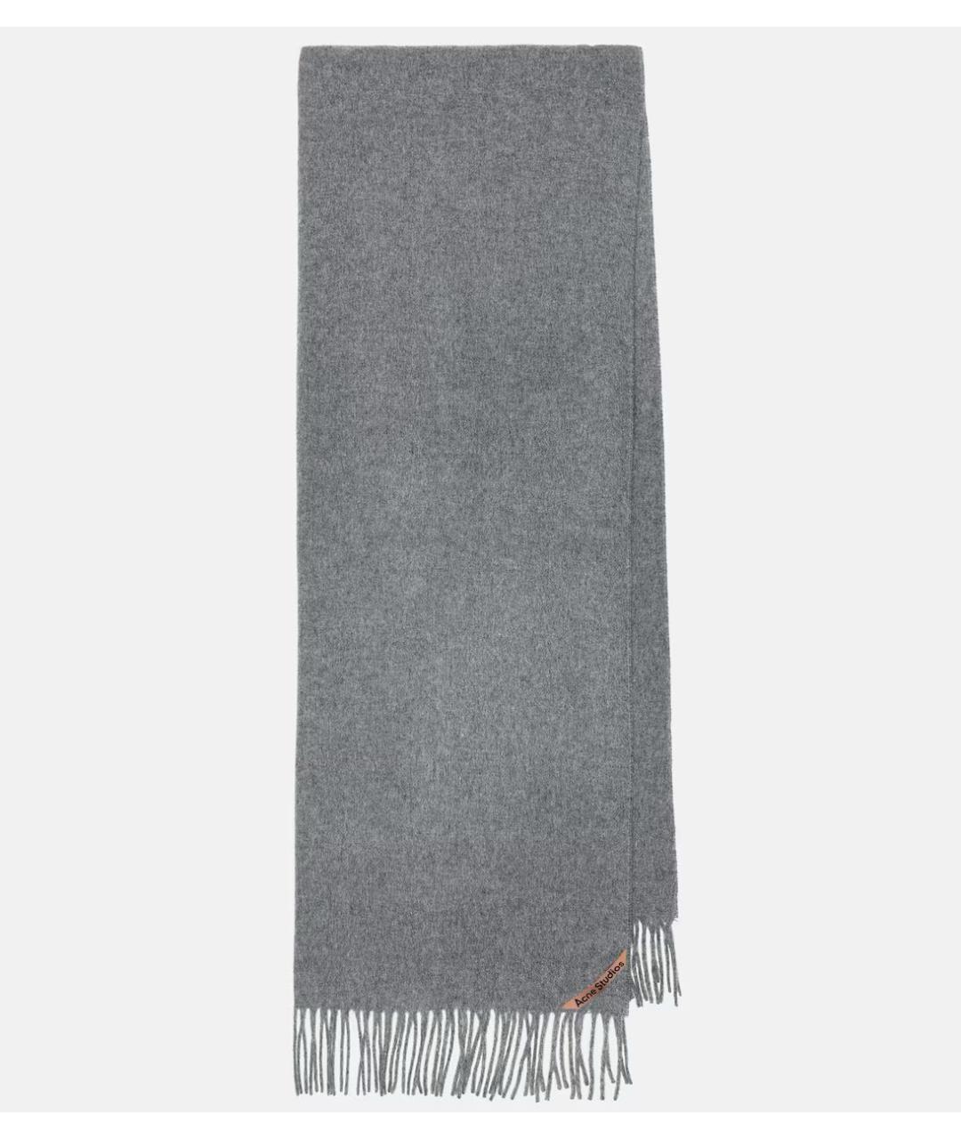 ACNE STUDIOS Серый шерстяной шарф, фото 5