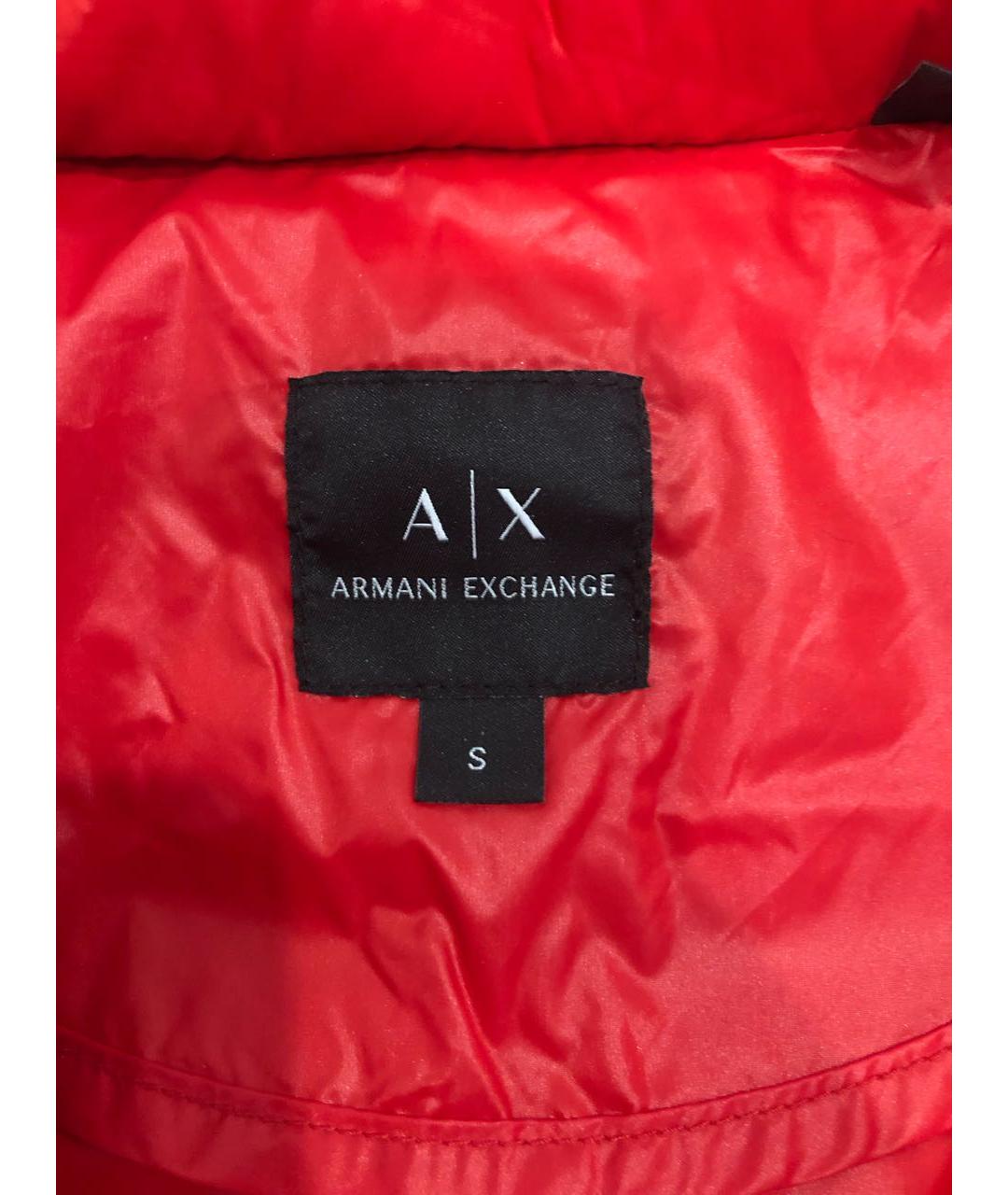 ARMANI EXCHANGE Красный полиэстеровый пуховик, фото 3