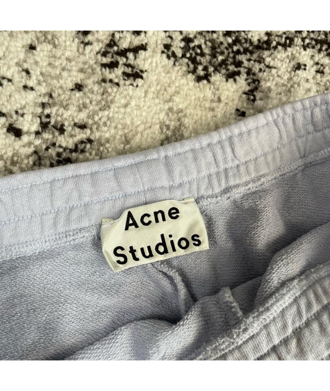 ACNE STUDIOS Голубые хлопковые спортивные брюки и шорты, фото 4