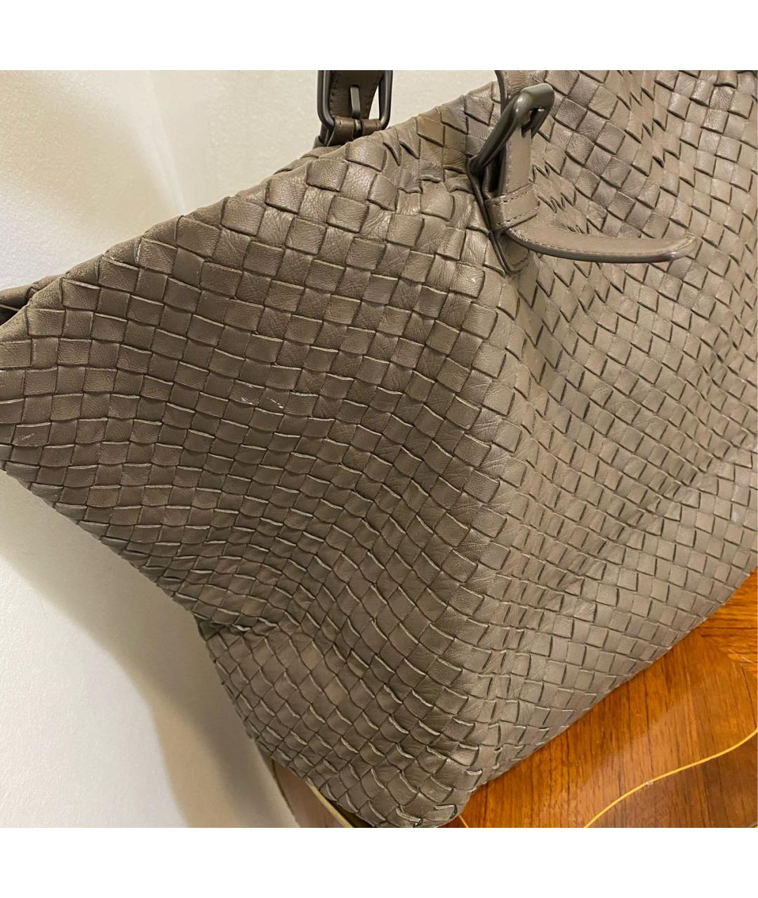 BOTTEGA VENETA Бежевая кожаная сумка тоут, фото 2