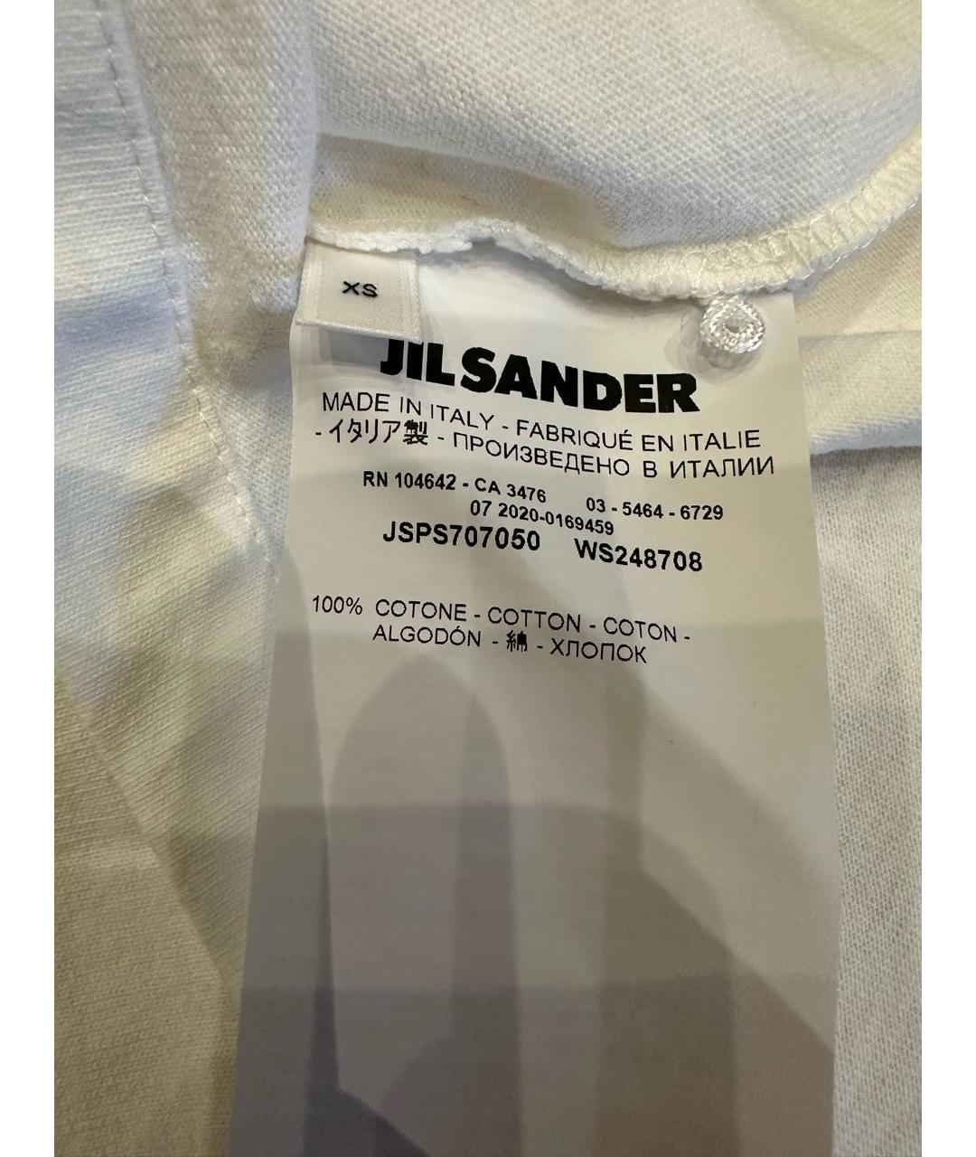 JIL SANDER Белая хлопковая футболка, фото 5