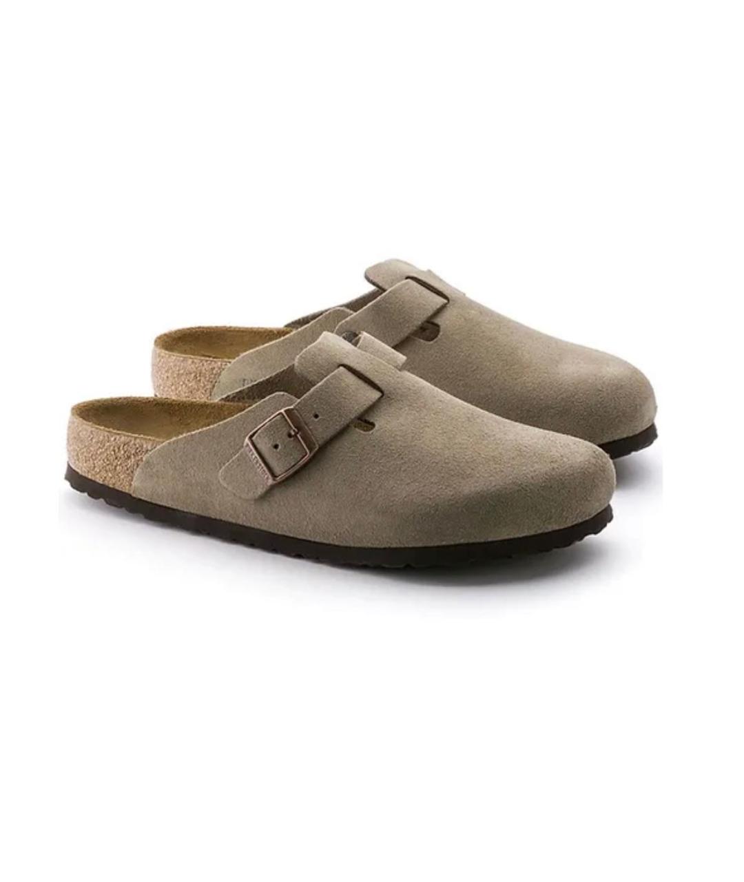 BIRKENSTOCK Серые замшевые сабо, фото 1