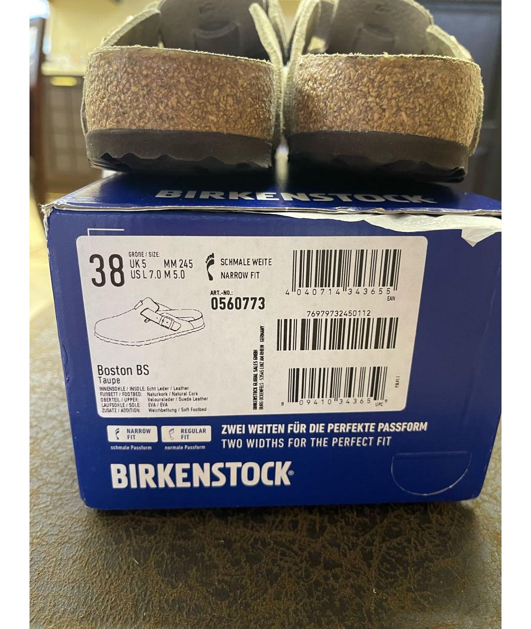 BIRKENSTOCK Серые замшевые сабо, фото 5