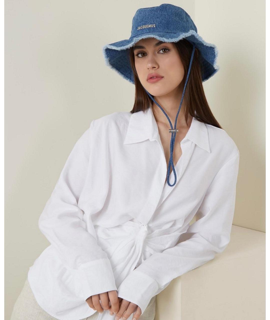 JACQUEMUS Голубая хлопковая панама, фото 8