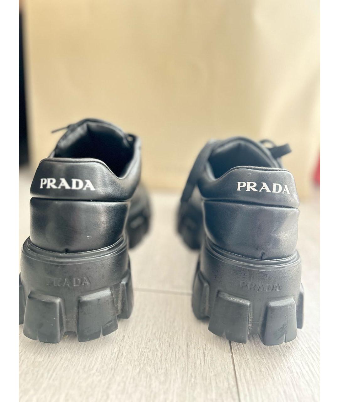 PRADA Черные кожаные лоферы, фото 4