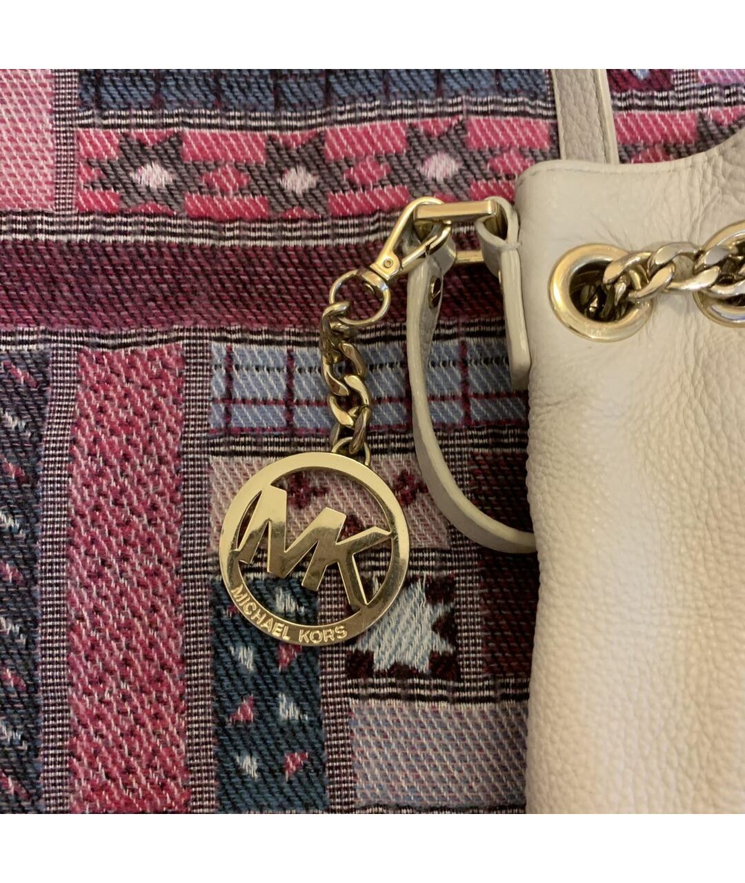 MICHAEL KORS Бежевая кожаная сумка тоут, фото 3