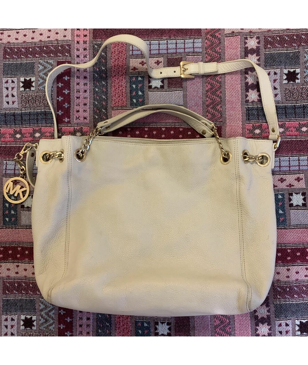 MICHAEL KORS Бежевая кожаная сумка тоут, фото 2