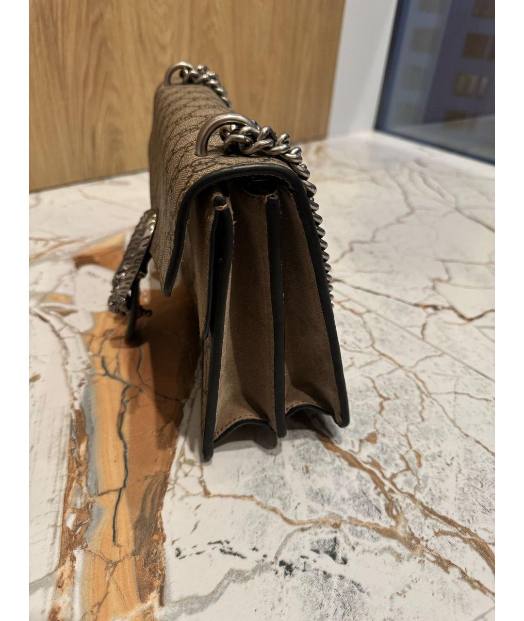 GUCCI Бежевая сумка через плечо из лакированной кожи, фото 2