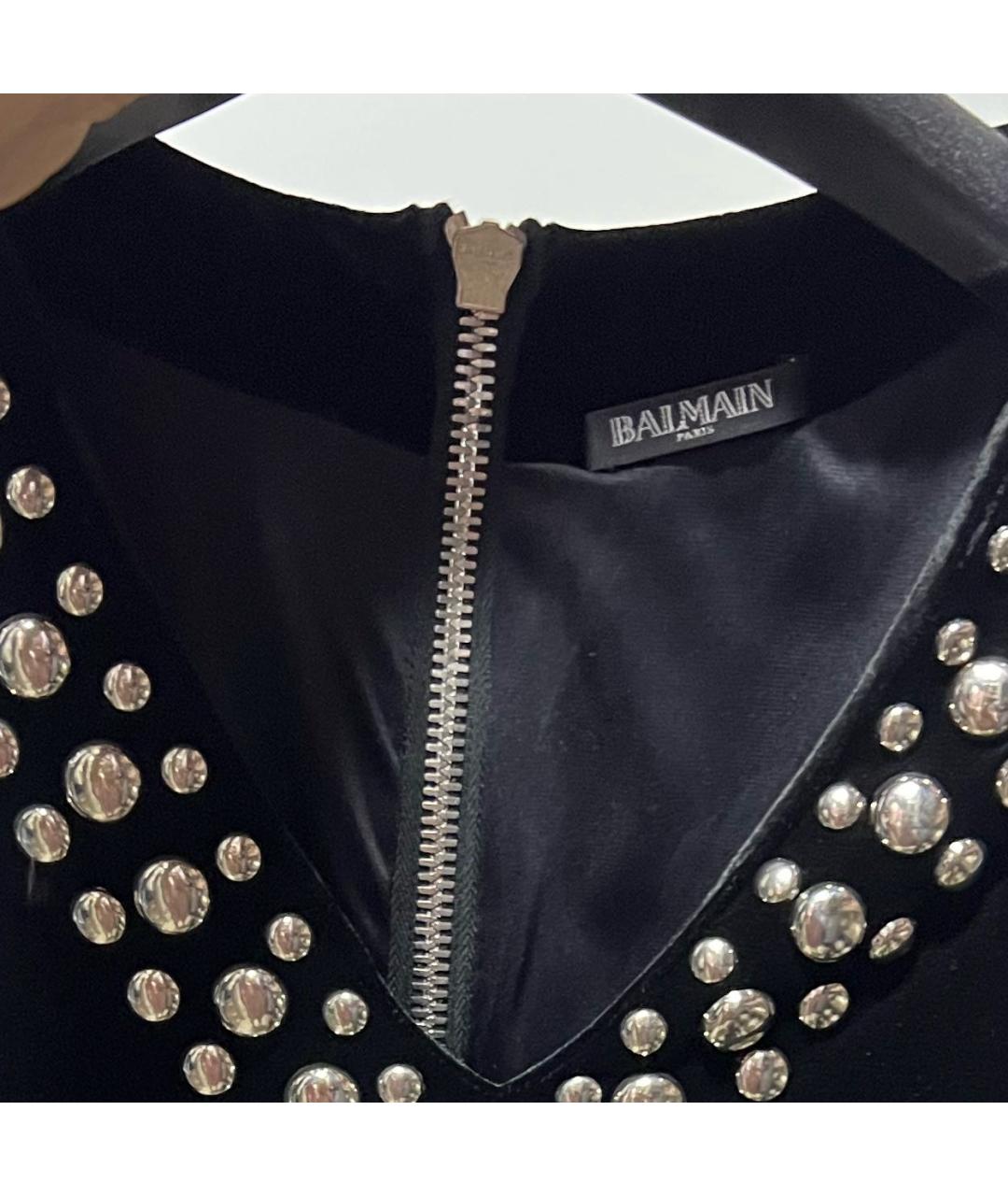 BALMAIN Черное бархатное вечернее платье, фото 4