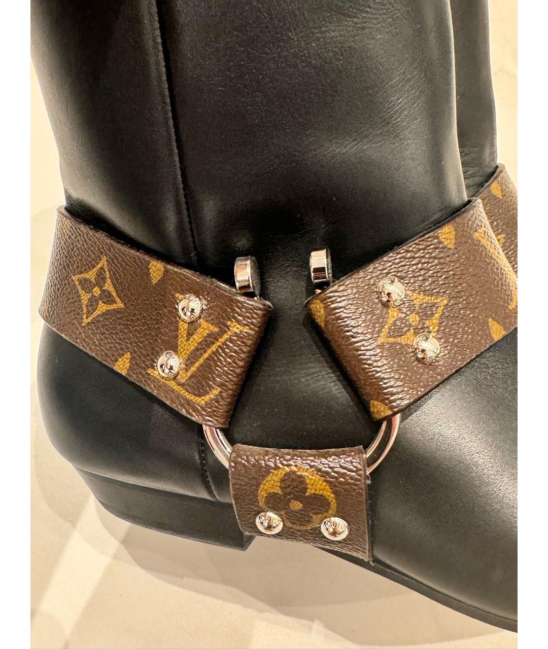 LOUIS VUITTON Черные кожаные ботинки, фото 5