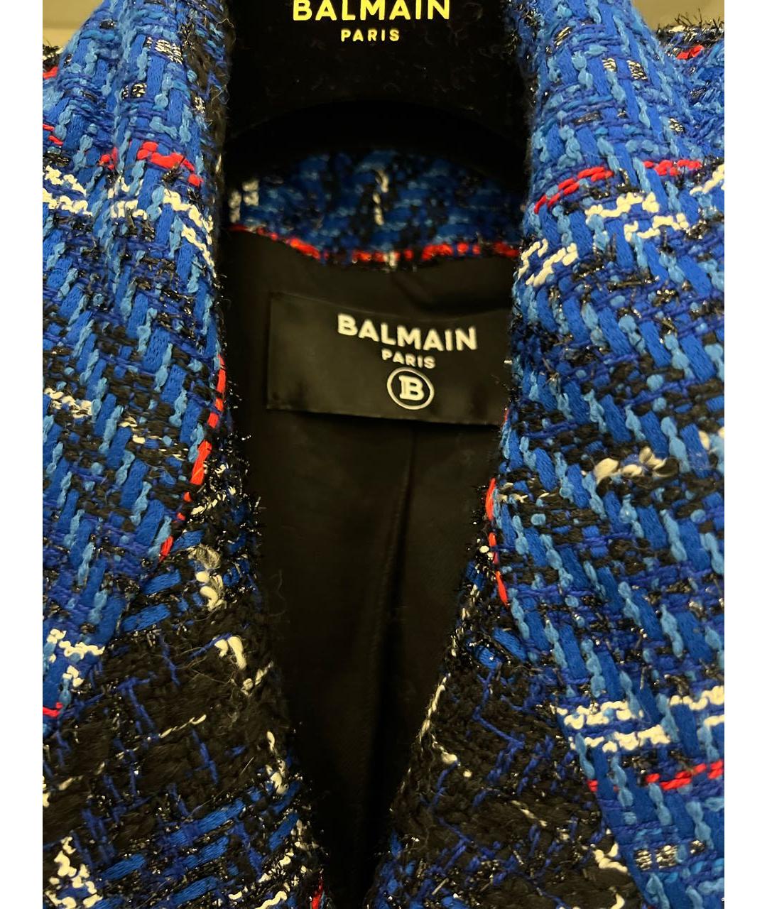 BALMAIN Синее твидовое пальто, фото 3