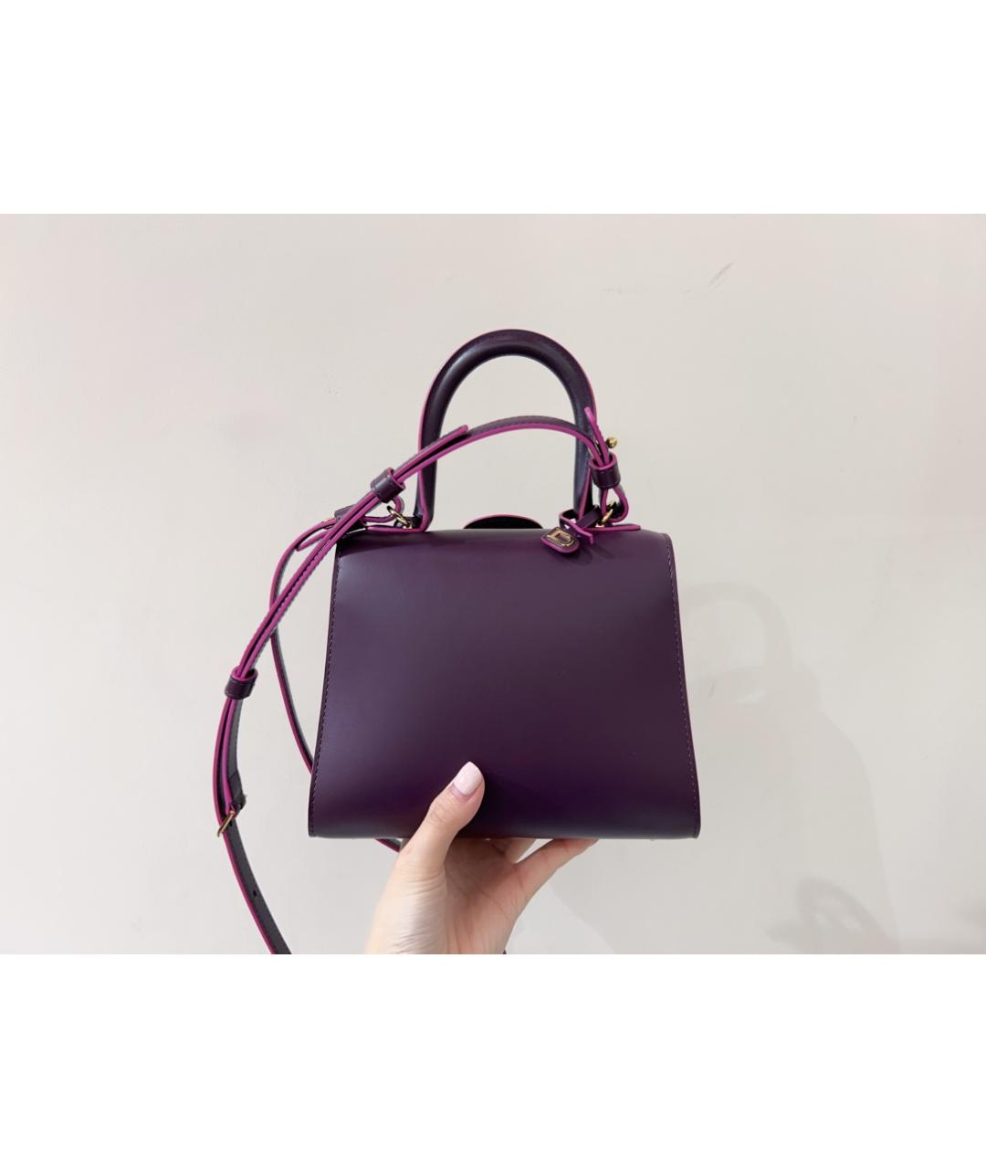 DELVAUX Фиолетовая кожаная сумка через плечо, фото 3