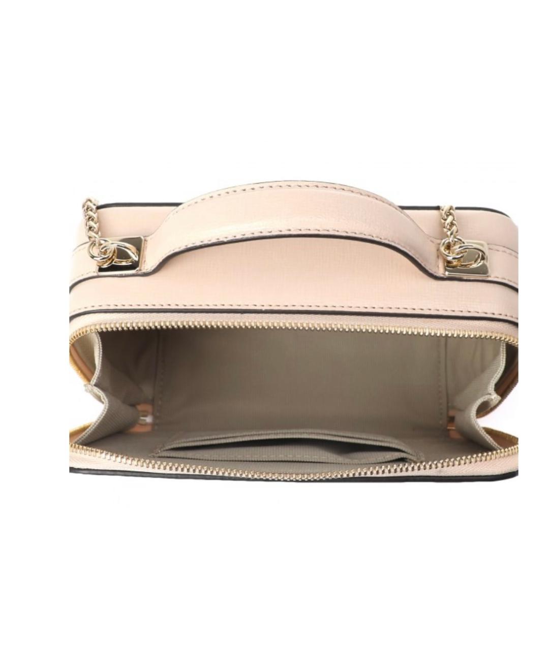FURLA Бежевая кожаная сумка через плечо, фото 4