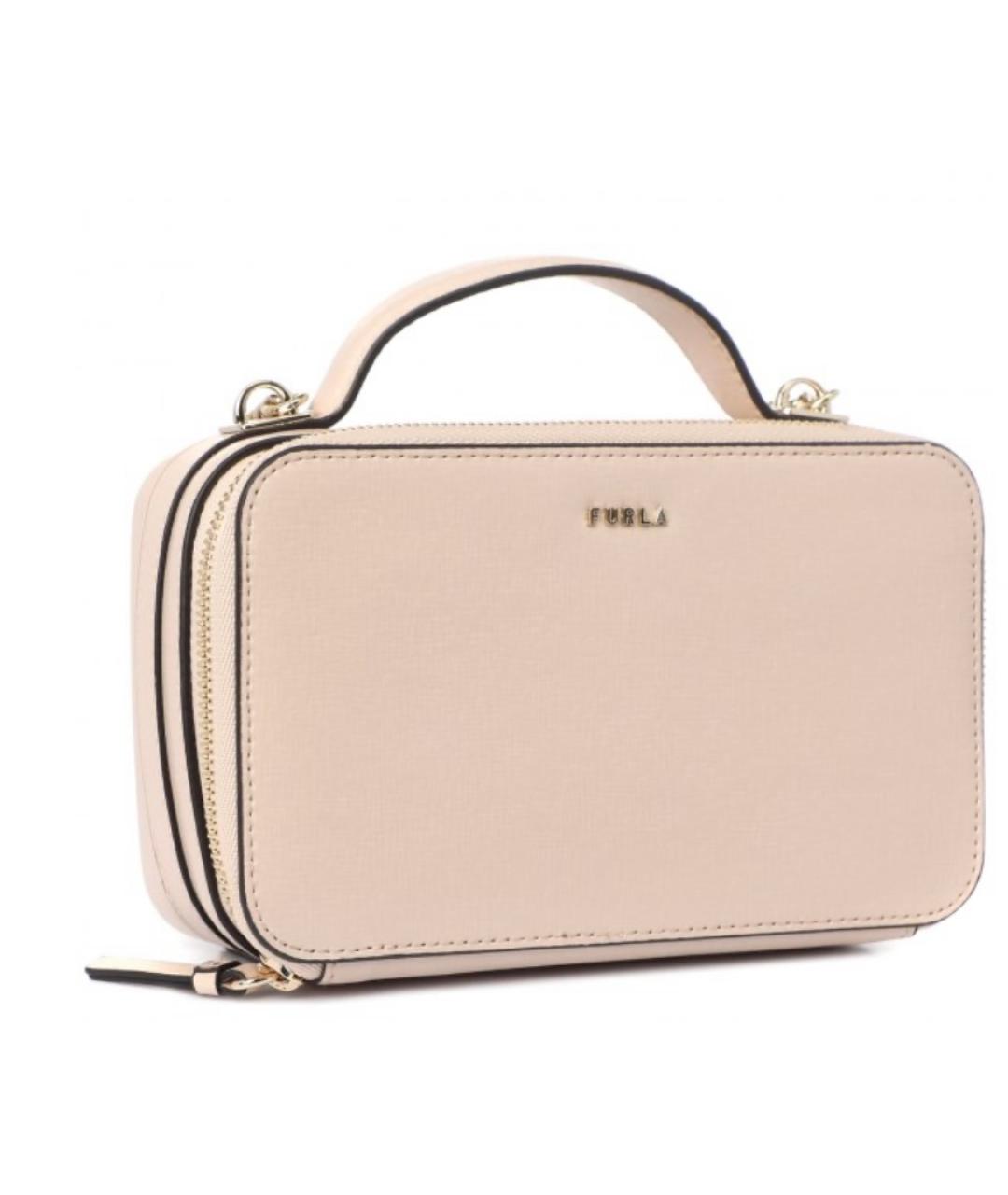 FURLA Бежевая кожаная сумка через плечо, фото 2