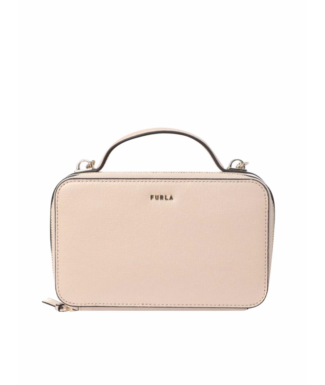 FURLA Бежевая кожаная сумка через плечо, фото 1