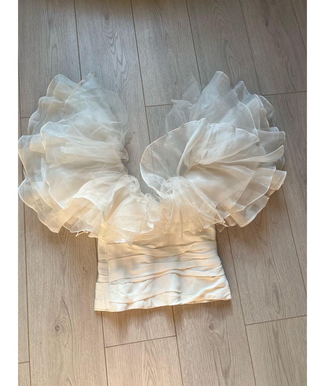 KHAITE Белая вискозная блузы, фото 3