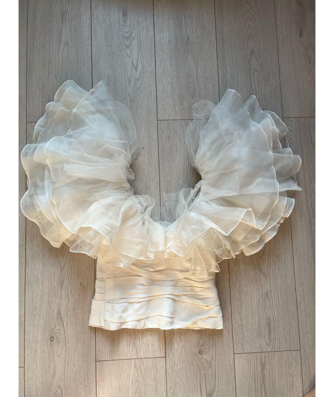 KHAITE Белая вискозная блузы, фото 2