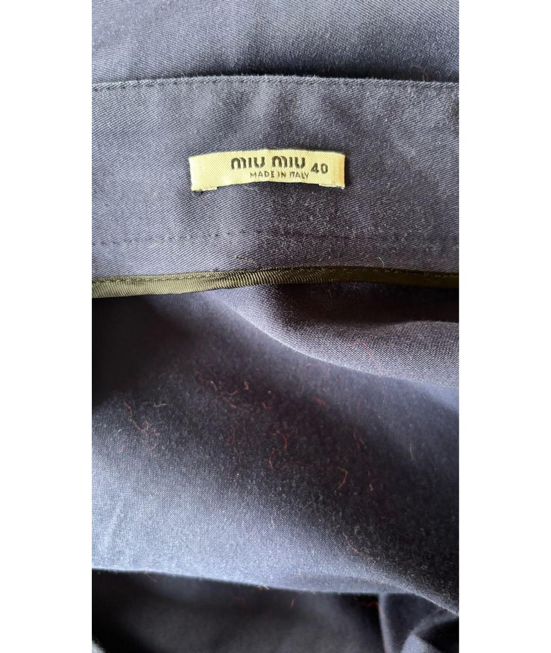 MIU MIU Темно-синяя деним юбка миди, фото 4