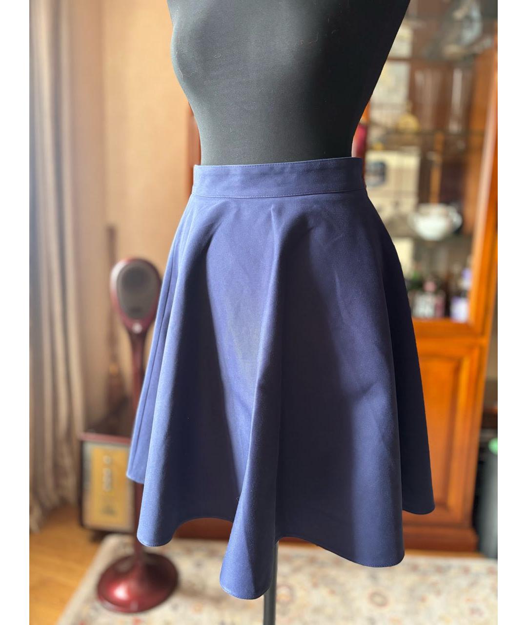 MIU MIU Темно-синяя деним юбка миди, фото 9