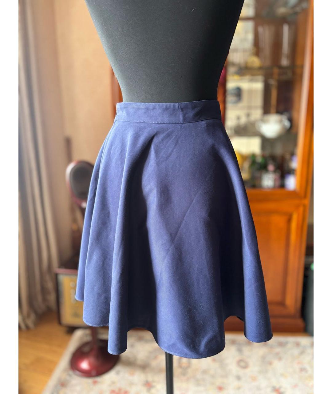 MIU MIU Темно-синяя деним юбка миди, фото 2